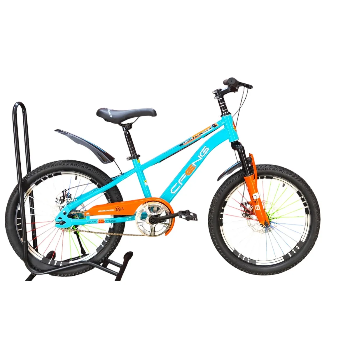 GENERICO - Bicicleta Aro 20  Cfeng Con Freno Disco Celeste Naranjo