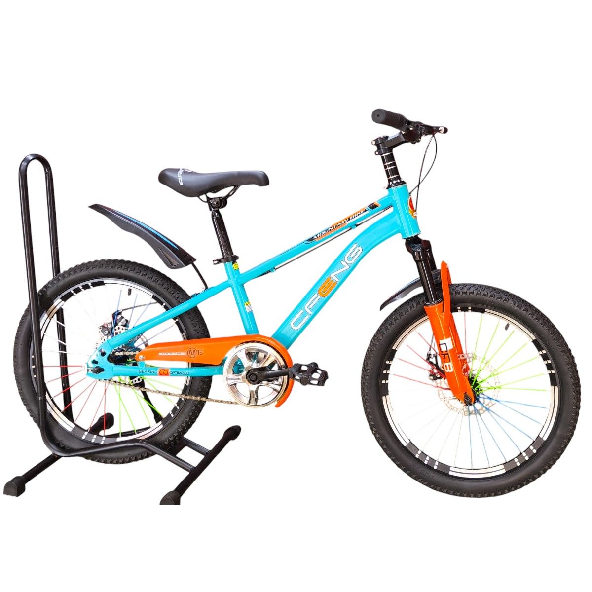 GENERICO - Bicicleta Aro 20  Cfeng Con Freno Disco Celeste Naranjo