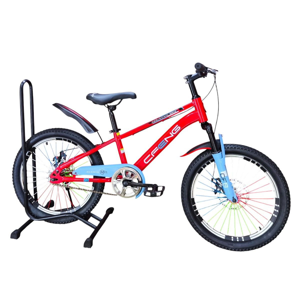 GENERICO - Bicicleta Aro 20  Cfeng Con Freno Disco Rojo Celeste