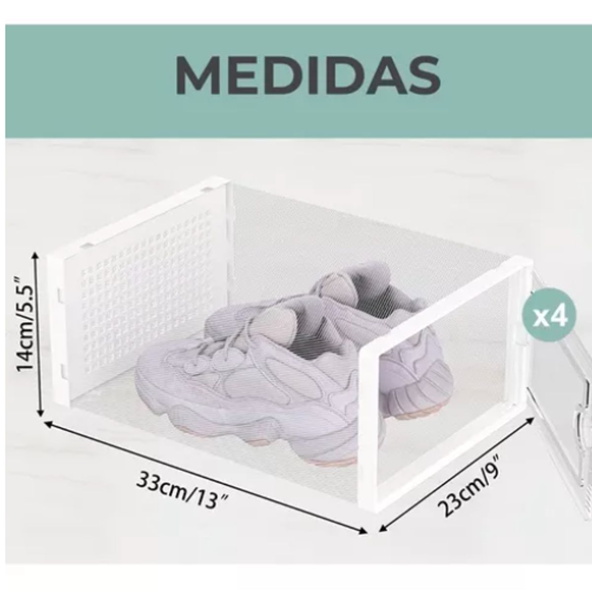 GENERICO - Caja Organizadora De Zapatos Set X4 Unidade Apilables Firmes