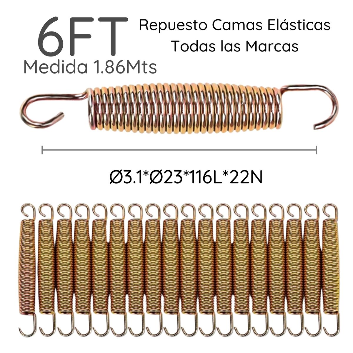 GLOWUP - 36 Resortes Para Camas Elásticas 6ft 1.83mts Glowup