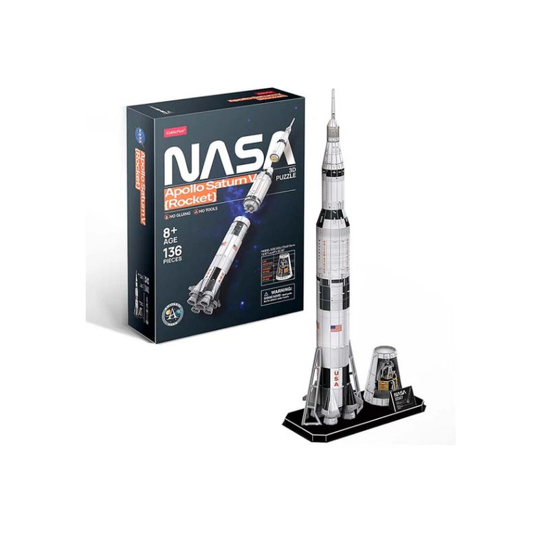 GENERICO - Nasa Cohete Saturn V Armable Puzzle 3D 136 Piezas