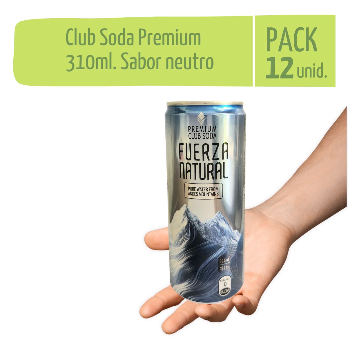 FUERZA NATURAL - Agua Con Gas Club Soda Fuerza Natural 12 Un 310ml
