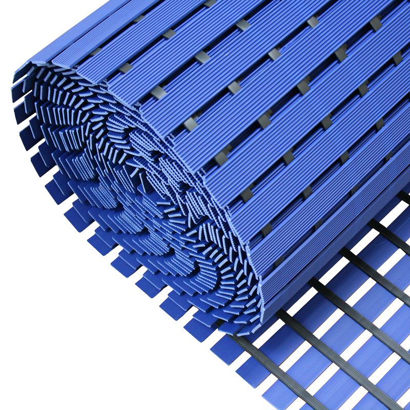 QRUBBER - Mat Piso PVC Spa y Zonas Húmedas 91 cm x 13 mts Azul Qrubber