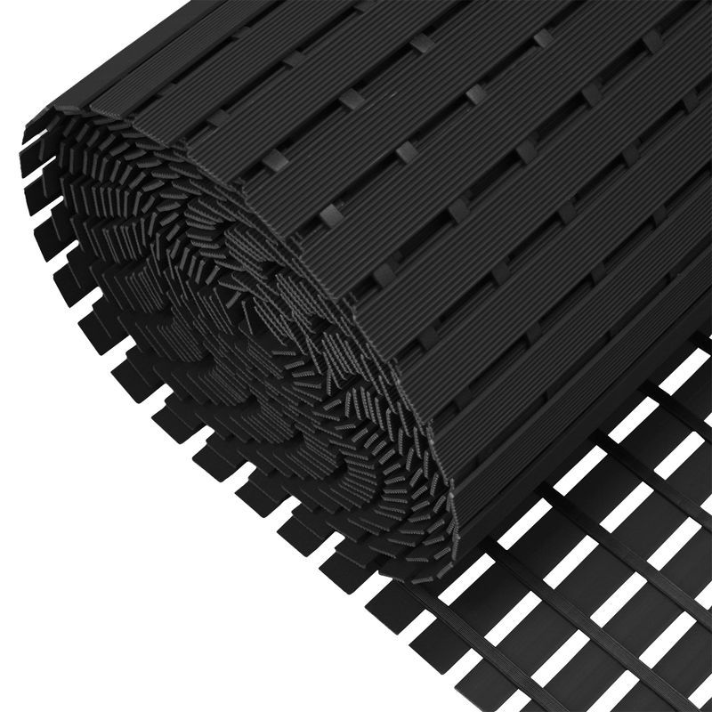 QRUBBER - Mat Piso PVC Spa y Zonas Húmedas 61cm x 13 mts Negro Qrubber