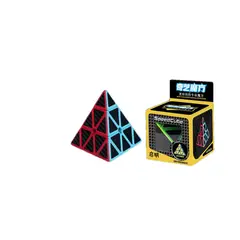 SPACEZAT - Cubo Rubik Pirámide Qiyi Fibra De Carbono Speedcube