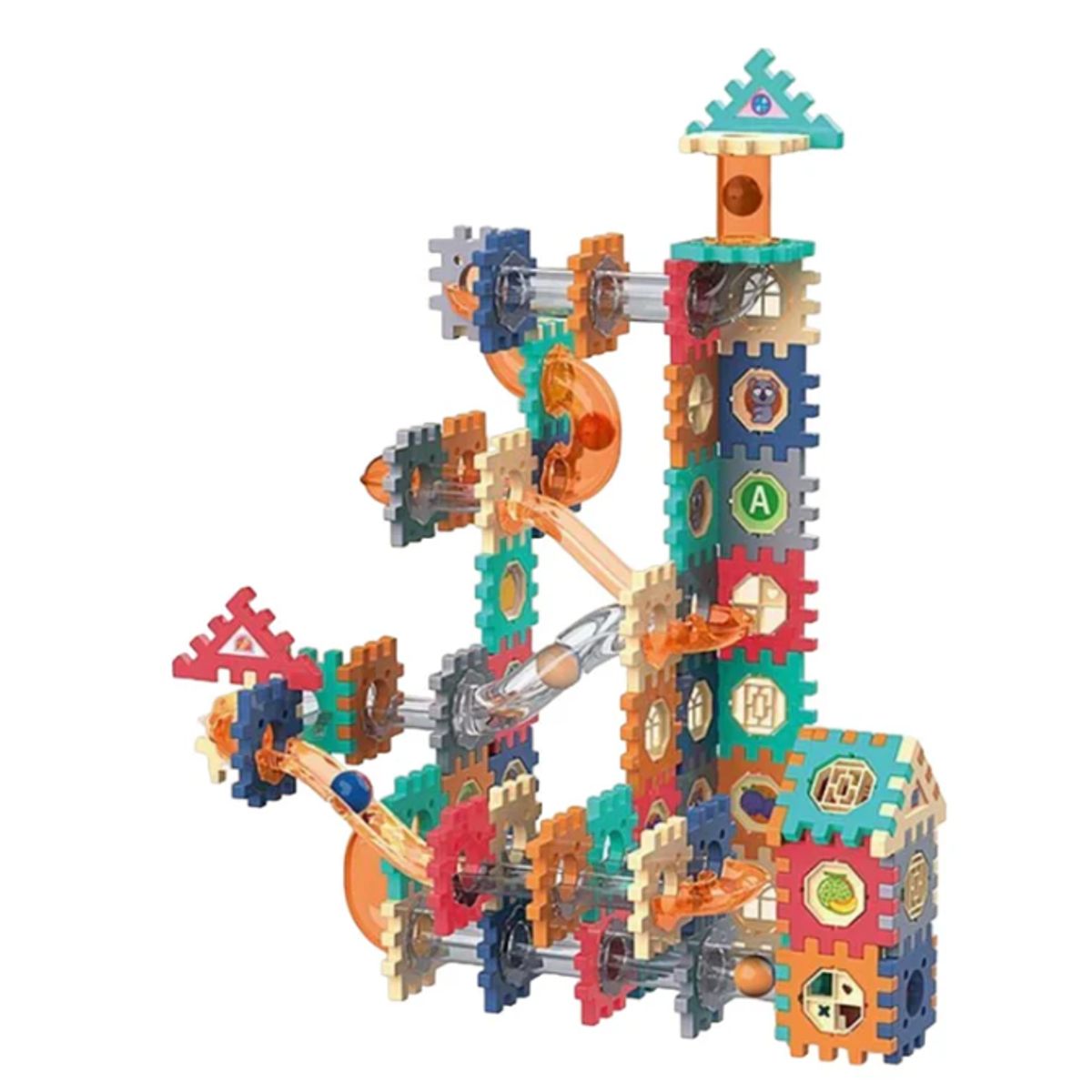 SPACEZAT - Kit Bloques De Construcción Toboganes 182 Piezas