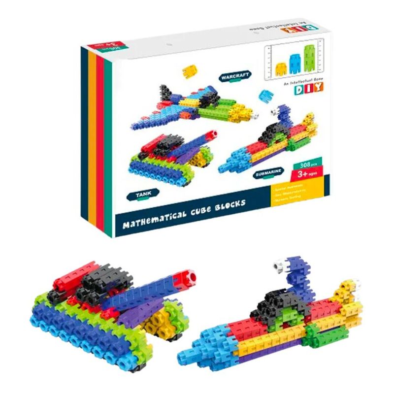 SPACEZAT - Set Construcción Cubos Conectores Multiencaje 308 Pzs Unifix