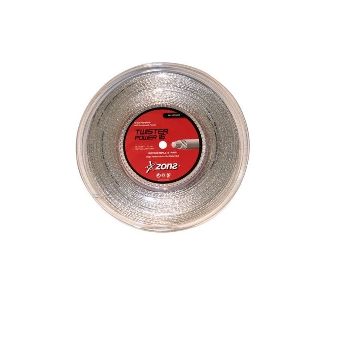 ZONS - CUERDA DE RACQUETBALL ZONS TWISTER POWER 16L/1.30MM METALIZA