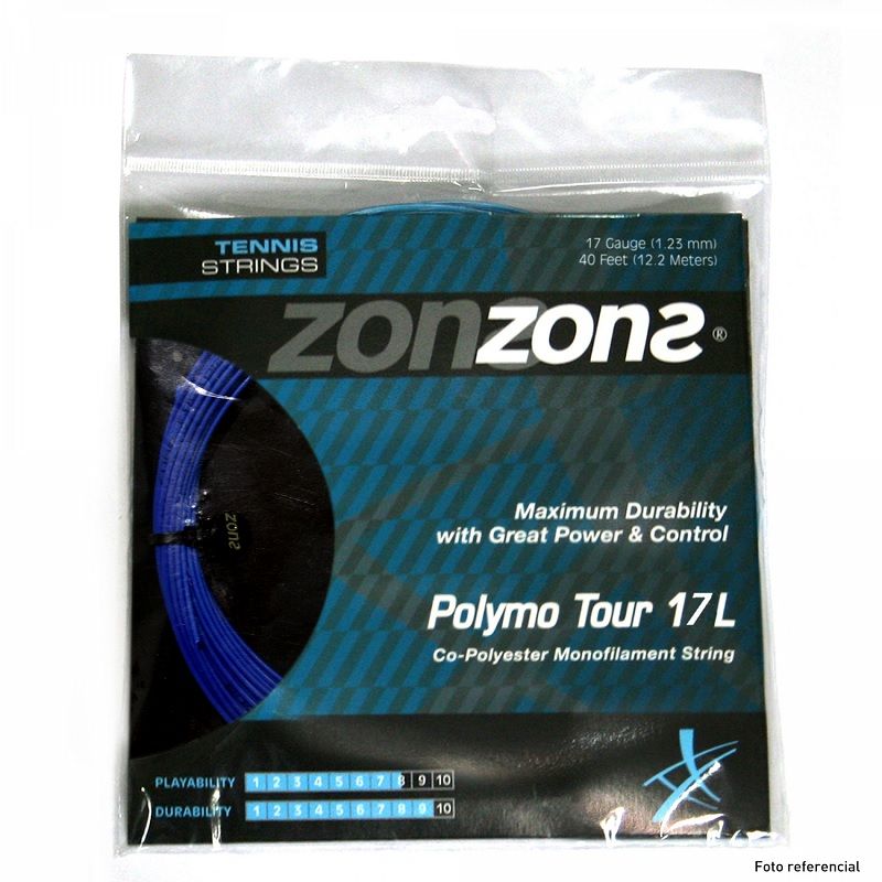 ZONS - CUERDA DE TENIS ZONS POLYMO TOUR 17L/1.23MM DARK BLUE 12 MTS
