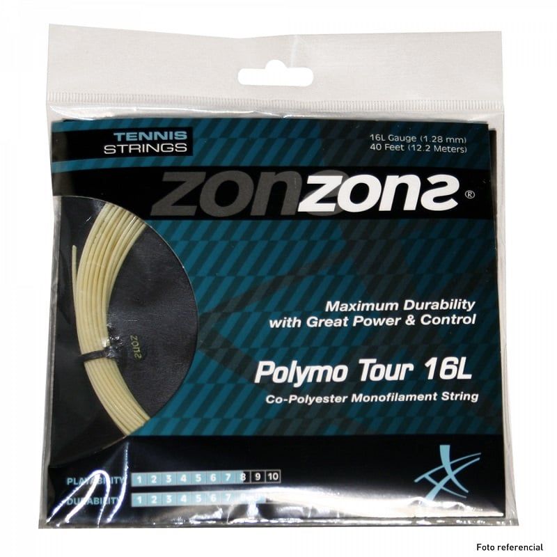ZONS - CUERDA DE TENIS ZONS POLYMO TOUR 16L/1.28MM AMBER 12 MTS.