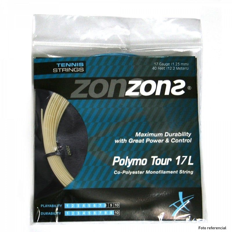 ZONS - CUERDA DE TENIS ZONS POLYMO TOUR 17L/1.23MM AMBER 12 MTS.