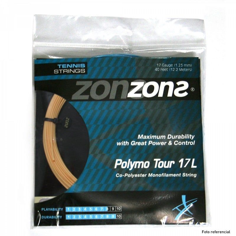 ZONS - CUERDA DE TENIS ZONS POLYMO TOUR 17L/1.23MM GOLD 12 MTS.