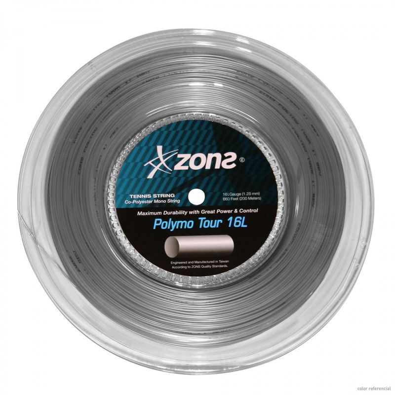 ZONS - CUERDA DE TENIS ZONS POLYMO TOUR 16L/1.28MM SILVER 200 MTS.