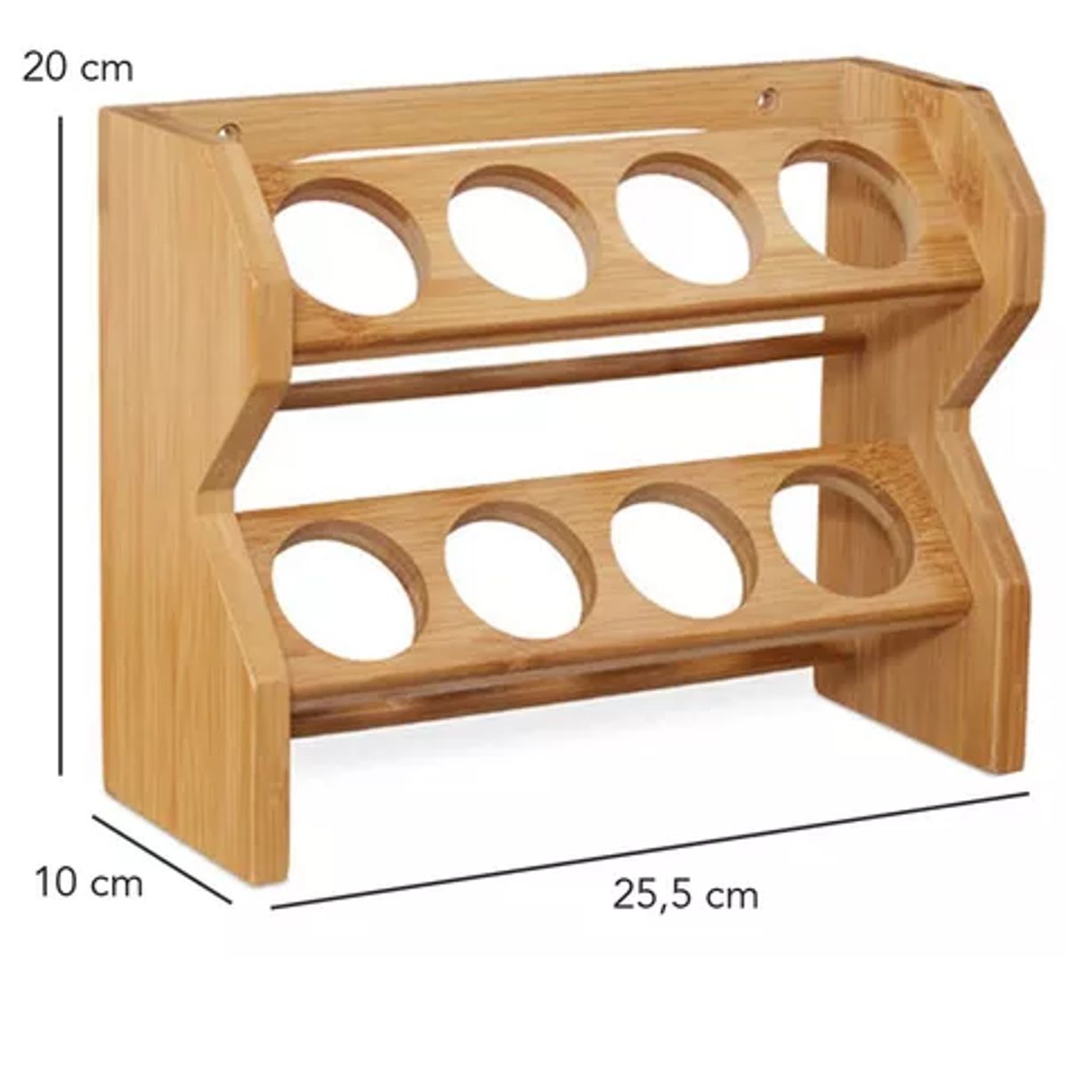 GENERICO - Especiero Condimentos De Madera 8 Frascos Vidrio Simplit