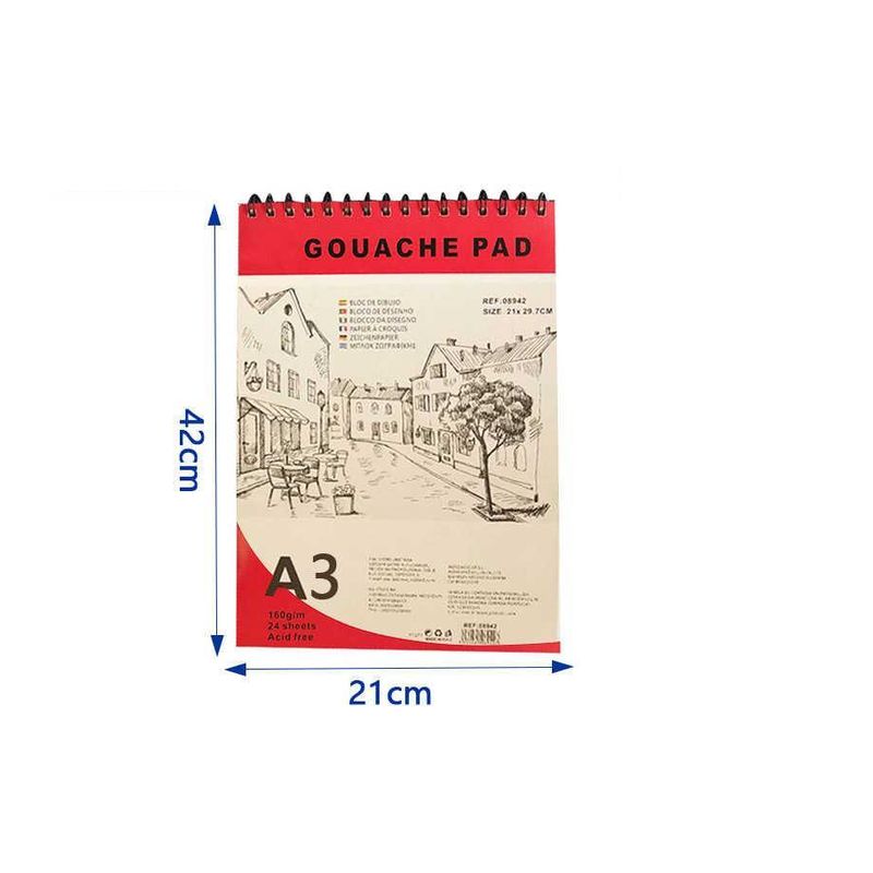 GENERICO - Block Acuarela A3 48 Hojas 160g
