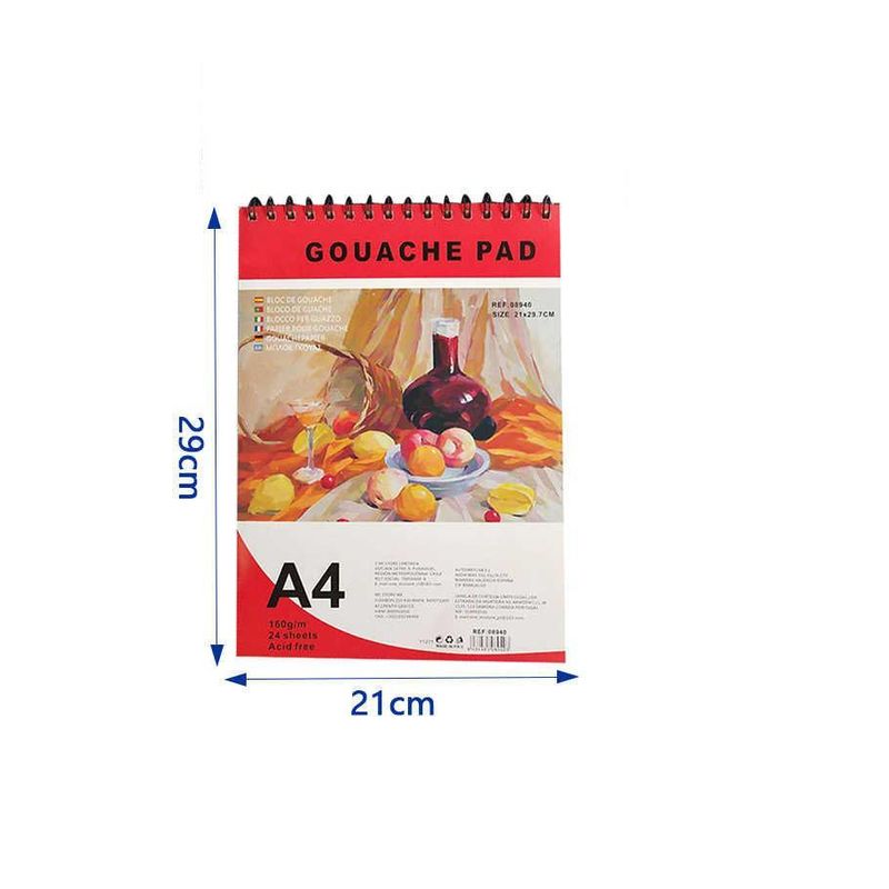 GENERICO - Block Acuarela A4  24 Hojas 160g