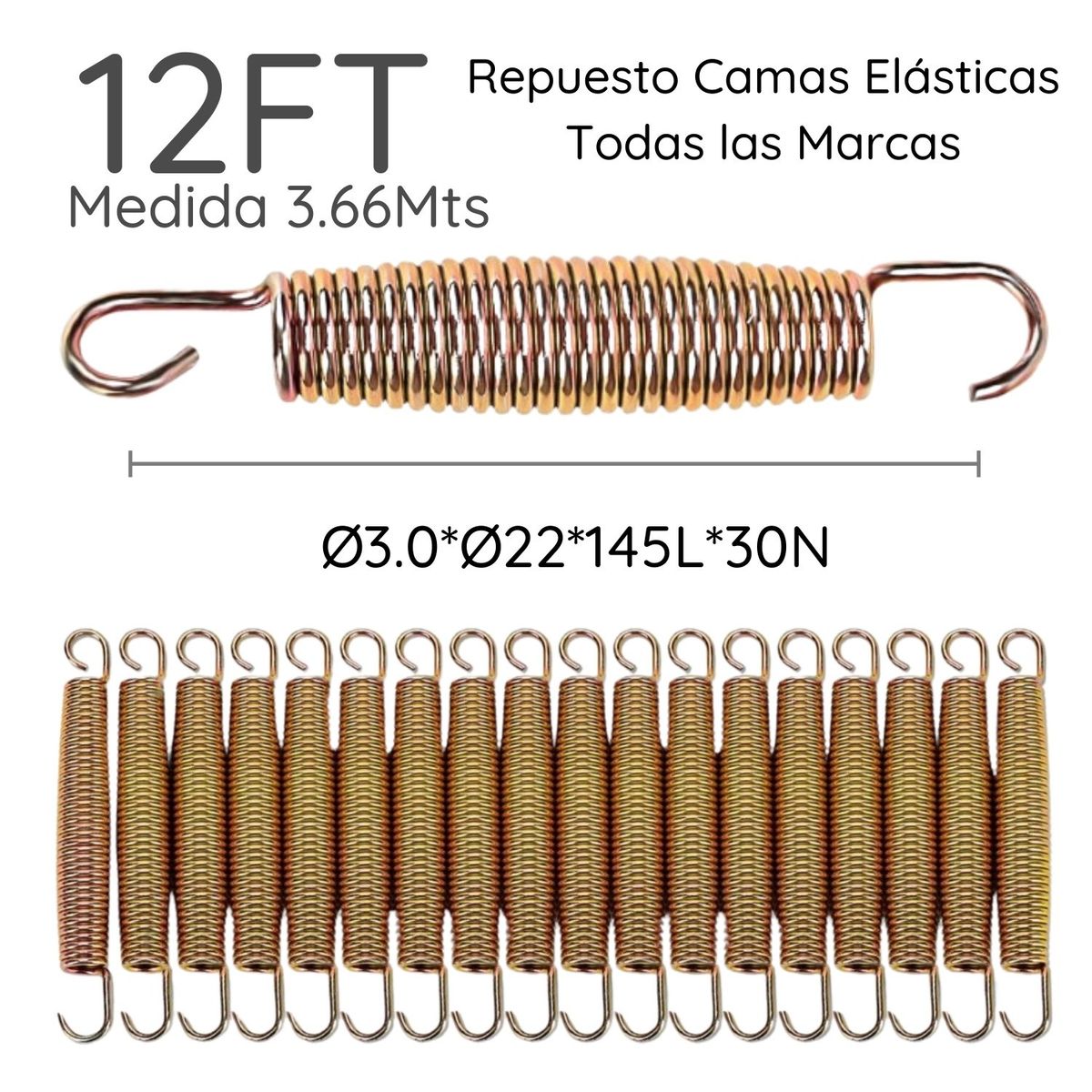 GLOWUP - 36 Resortes Para Camas Elásticas 12ft 3.66mts Glowup