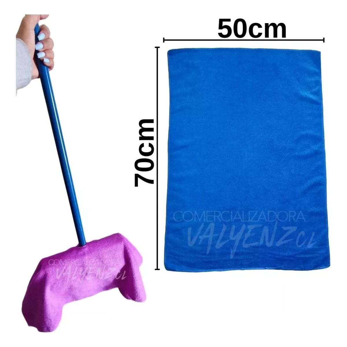 GENERICO - Pack 4 traperos microfibra de colores surtidos 50x70 cm