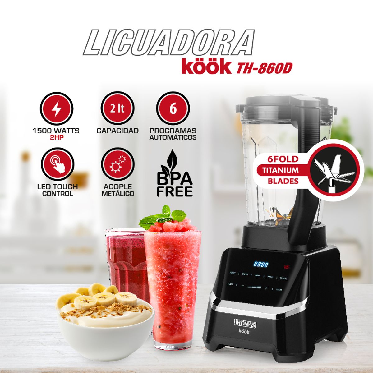 THOMAS - Licuadora Köök Pro 2HP TH-860D