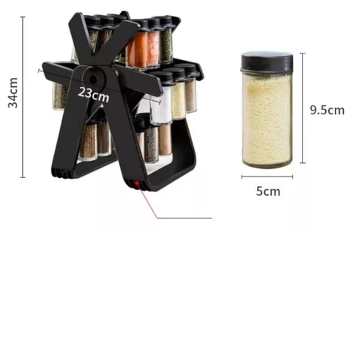 GENERICO - Especiero Condimentero 18 Frascos Giratorio Multiuso