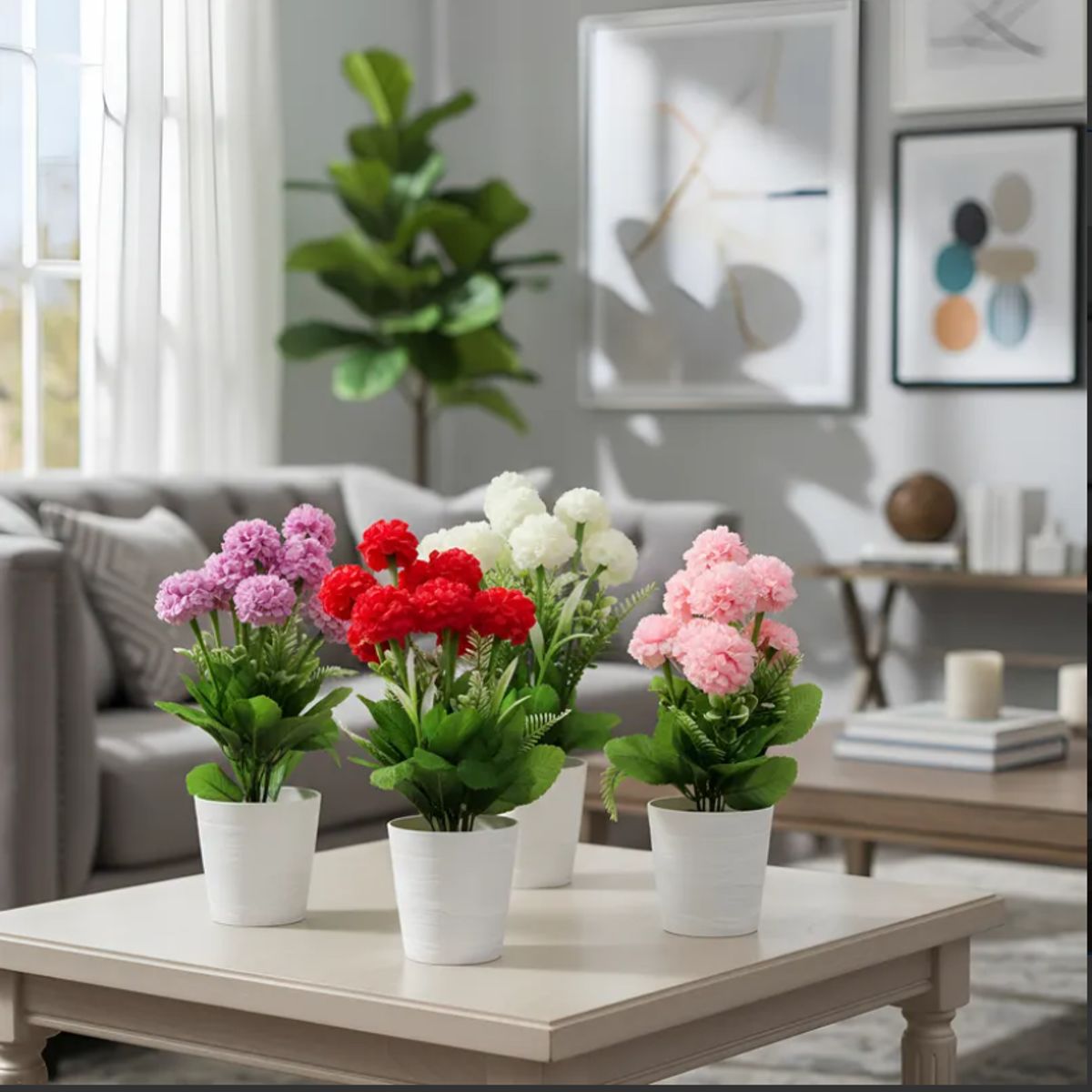 GENERICO - Hortensia Flor Artificial de en Maceta