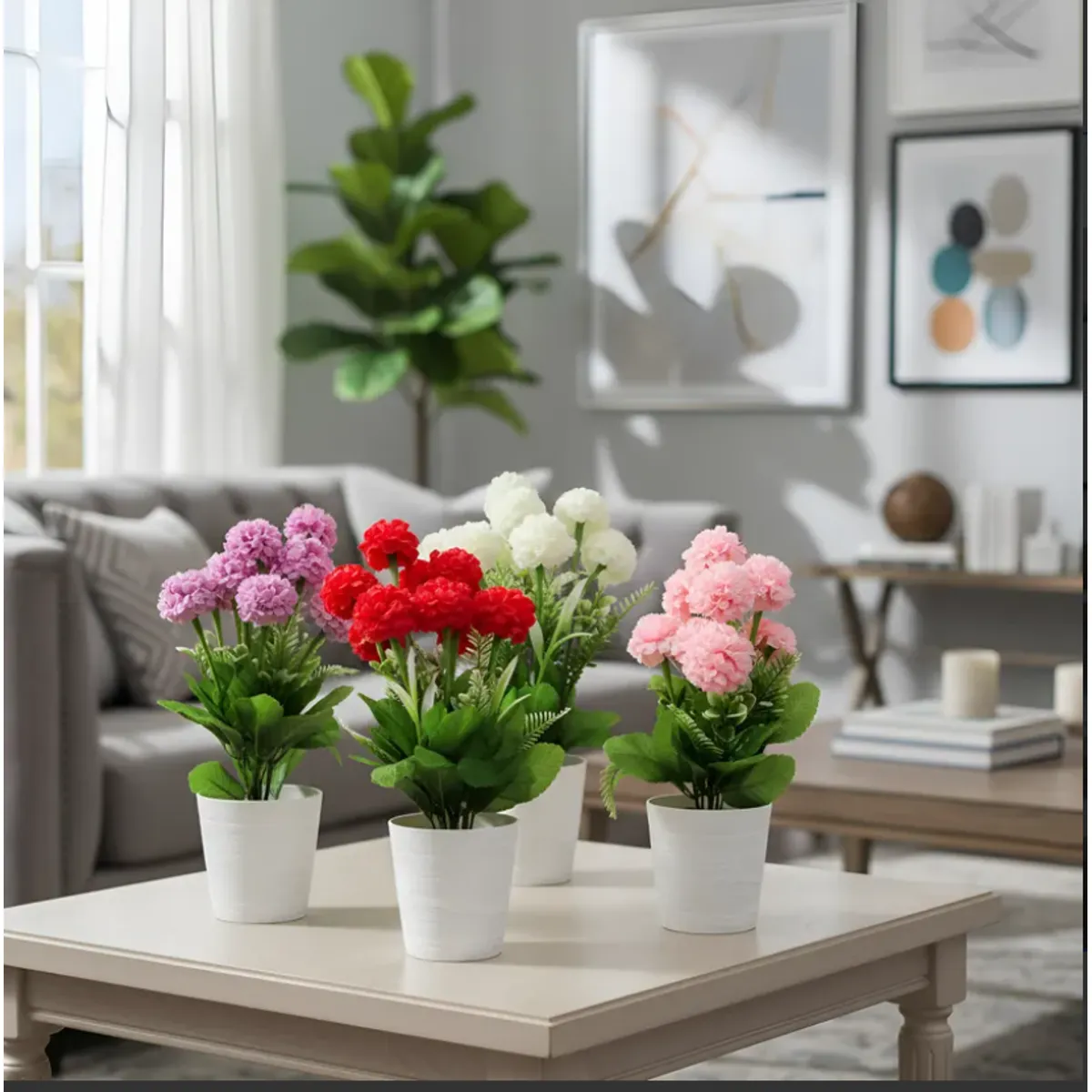 GENERICO - Hortensia Flor Artificial de en Maceta