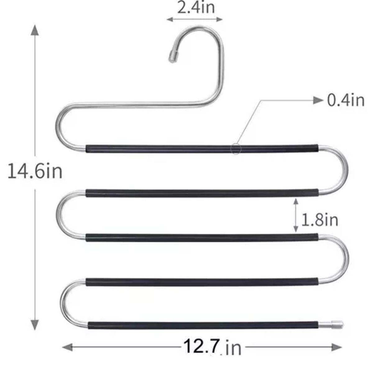 GENERICO - 3pzs Percha Gancho Acero Inoxidable Para Pantalones Toallas