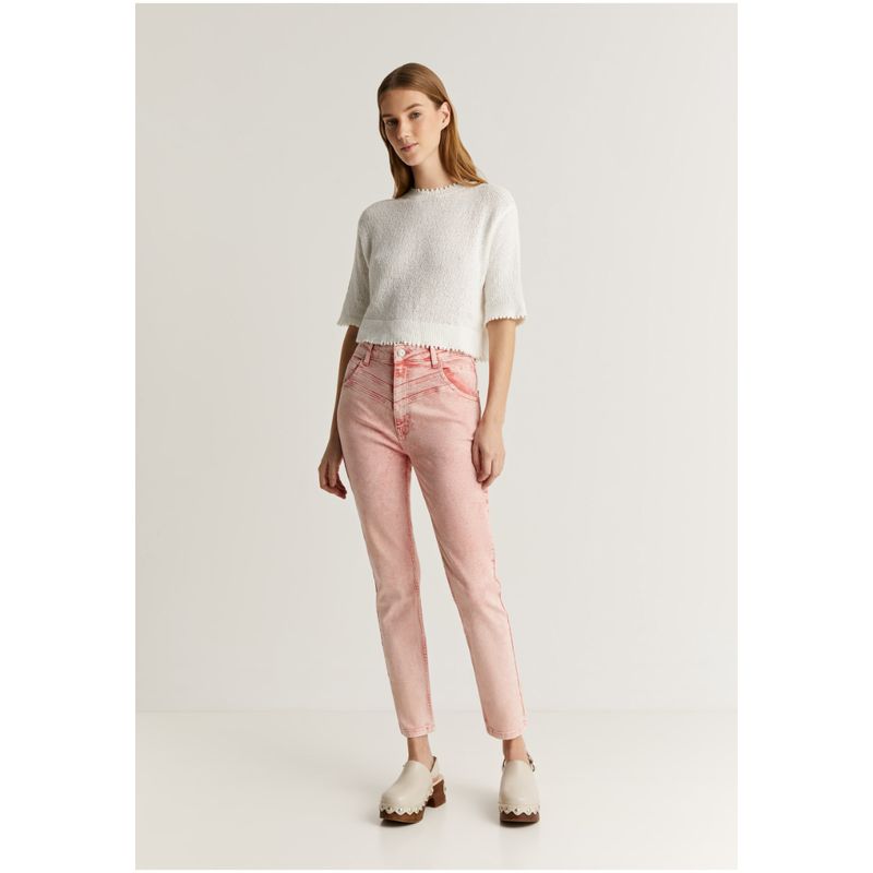 SCALPERS - Jeans Skinny Lavados Doble Costura Coral