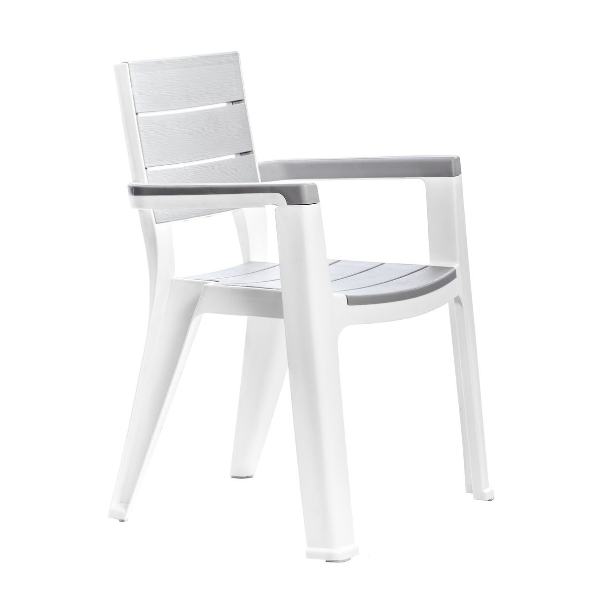 QRUBBER - Silla con Brazos Madeira Plateado Símil Madera MQ QRubber