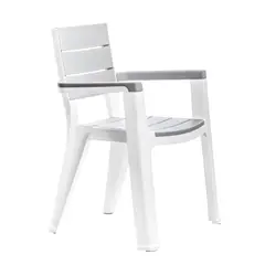 QRUBBER - Silla con Brazos Madeira Plateado Símil Madera MQ