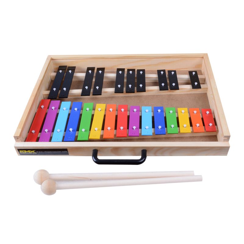 RMX - METALOFONO 25 NOTAS DE COLORES CON CAJA DE MADERA