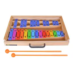 RMX - METALOFONO 25 NOTAS DE COLORES CON CAJA DE MADERA