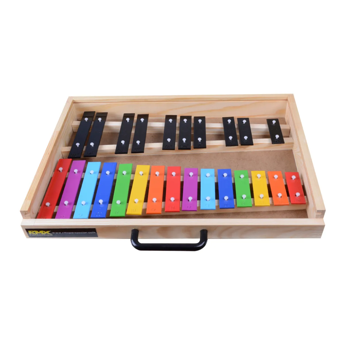 RMX - METALOFONO 25 NOTAS DE COLORES CON CAJA DE MADERA
