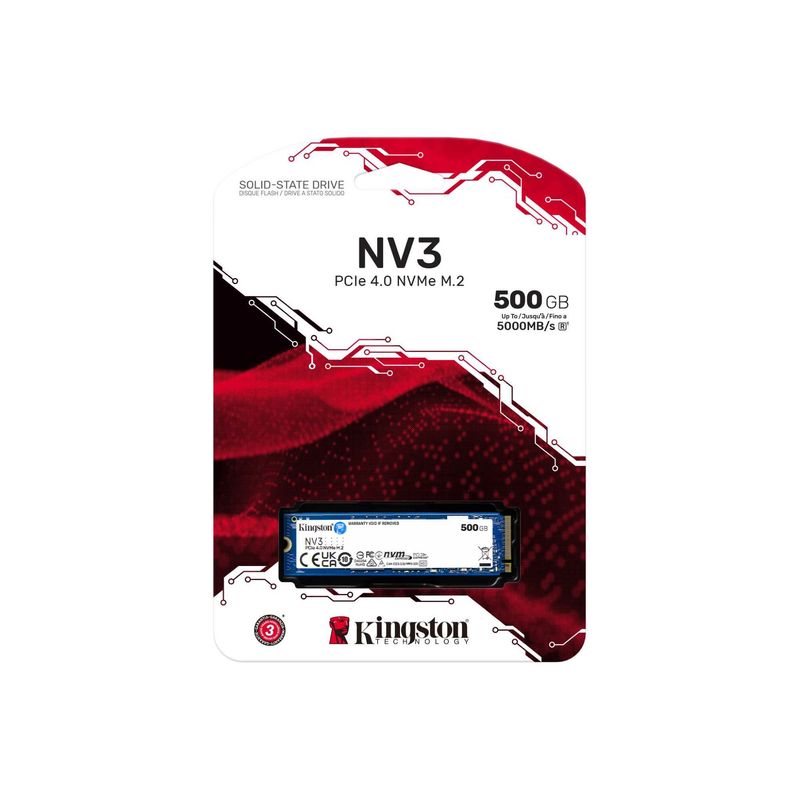 KINGSTON - Unidad de Estado Sólido Kingston NV3 500GB NVMe PCIe 4.0