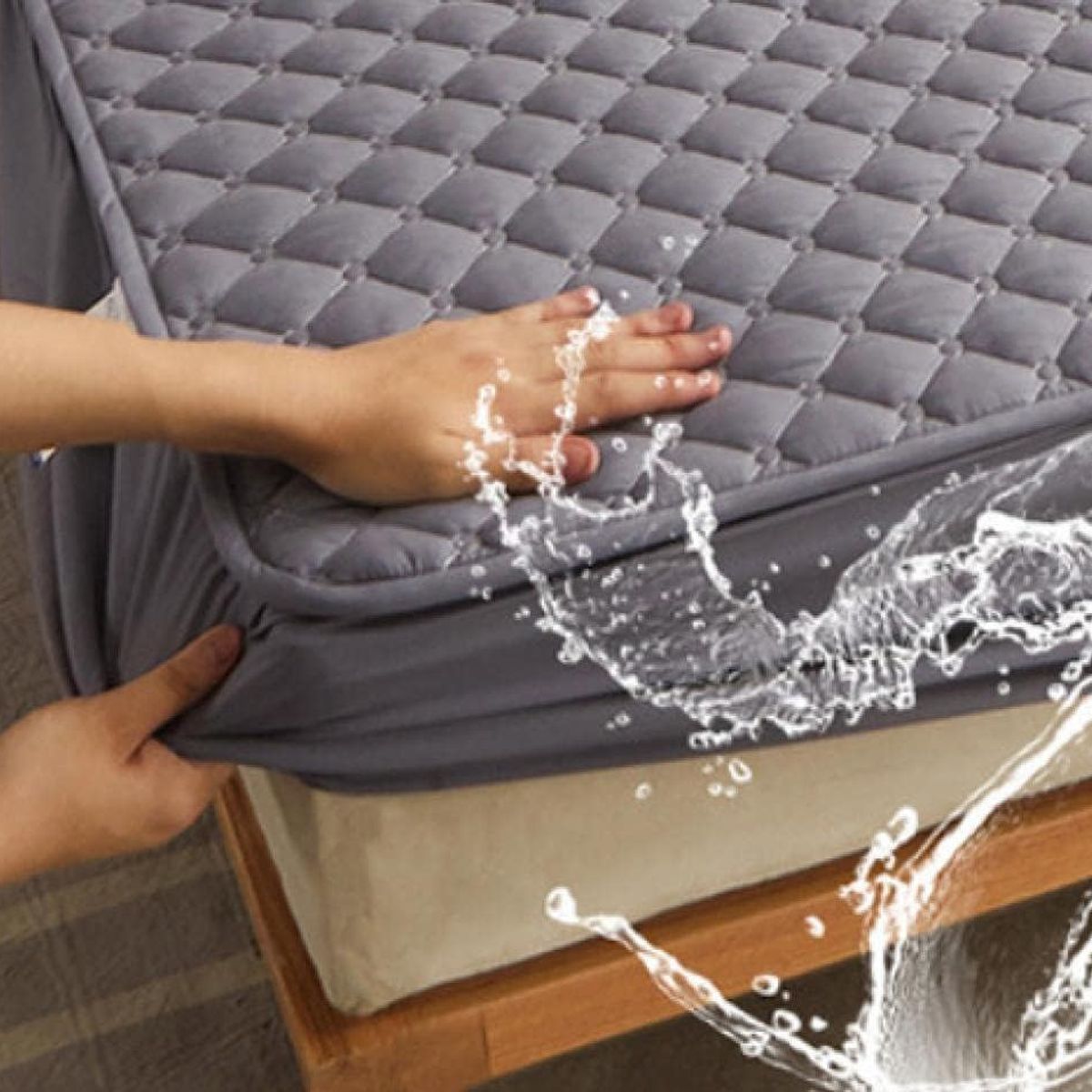 GENERICO - TOPPER IMPERMEABLE O CUBRE COLCHON 2 PLAZAS COLOR LISO ROSA TF