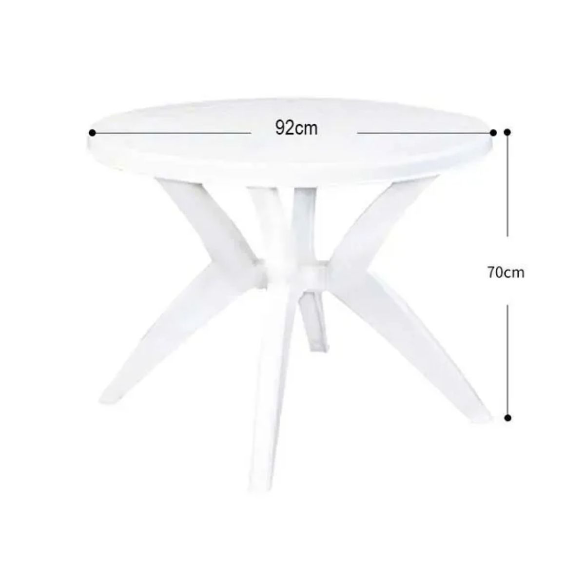 GENERICO - Mesa plástica redonda 92x70cm Bighouse