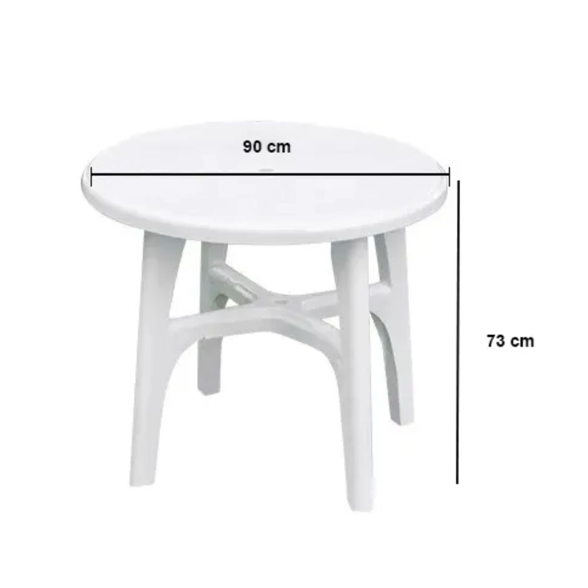 GENERICO - Mesa plástica redonda 90x73cm Bighouse