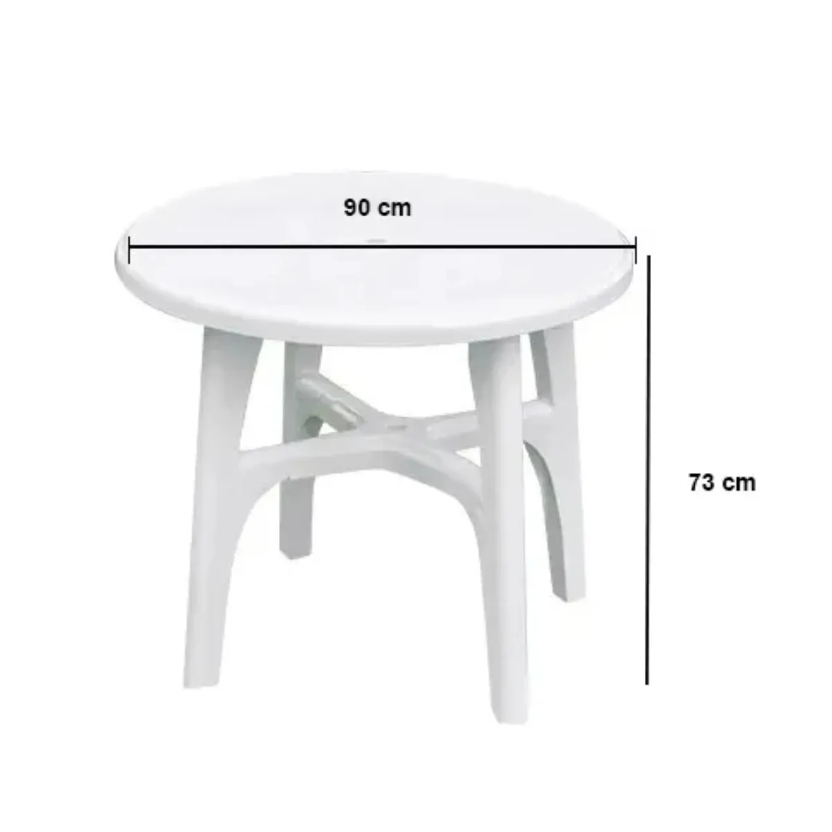 GENERICO - Mesa plástica redonda 90x73cm Bighouse