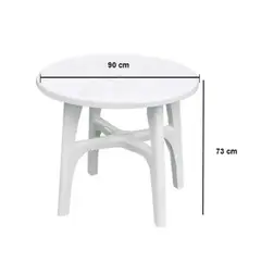 GENERICO - Mesa plástica redonda 90x73cm Bighouse