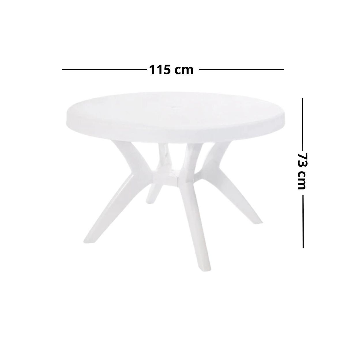GENERICO - Mesa Plástica Redonda 115x73CM Bighouse