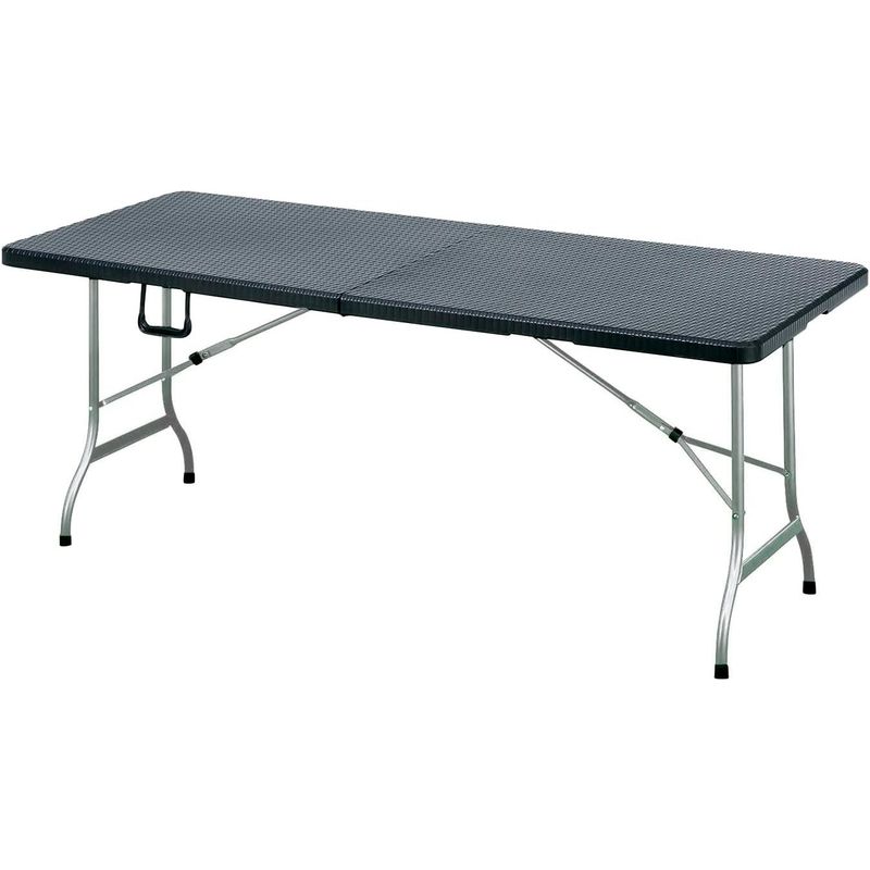 GENERICO - Mesa plegable simil ratan 180x74x74cm
