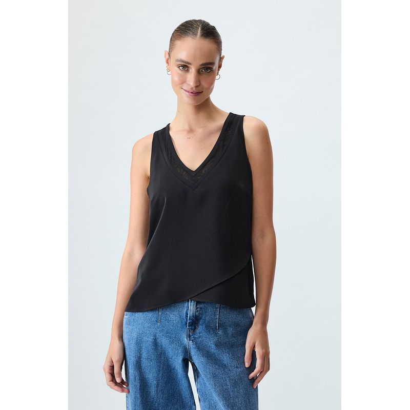 IO - Blusa Sin Mangas Negro Mujer Io