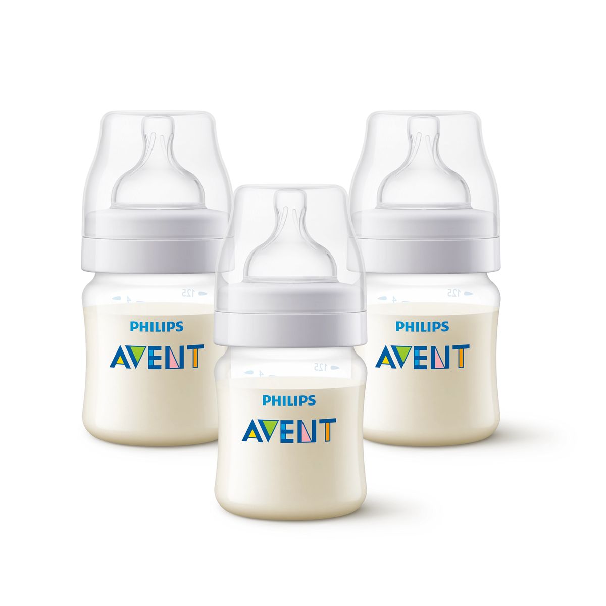 AVENT - Set de 3 mamadera anti-colic 125 ML libre de BPA
