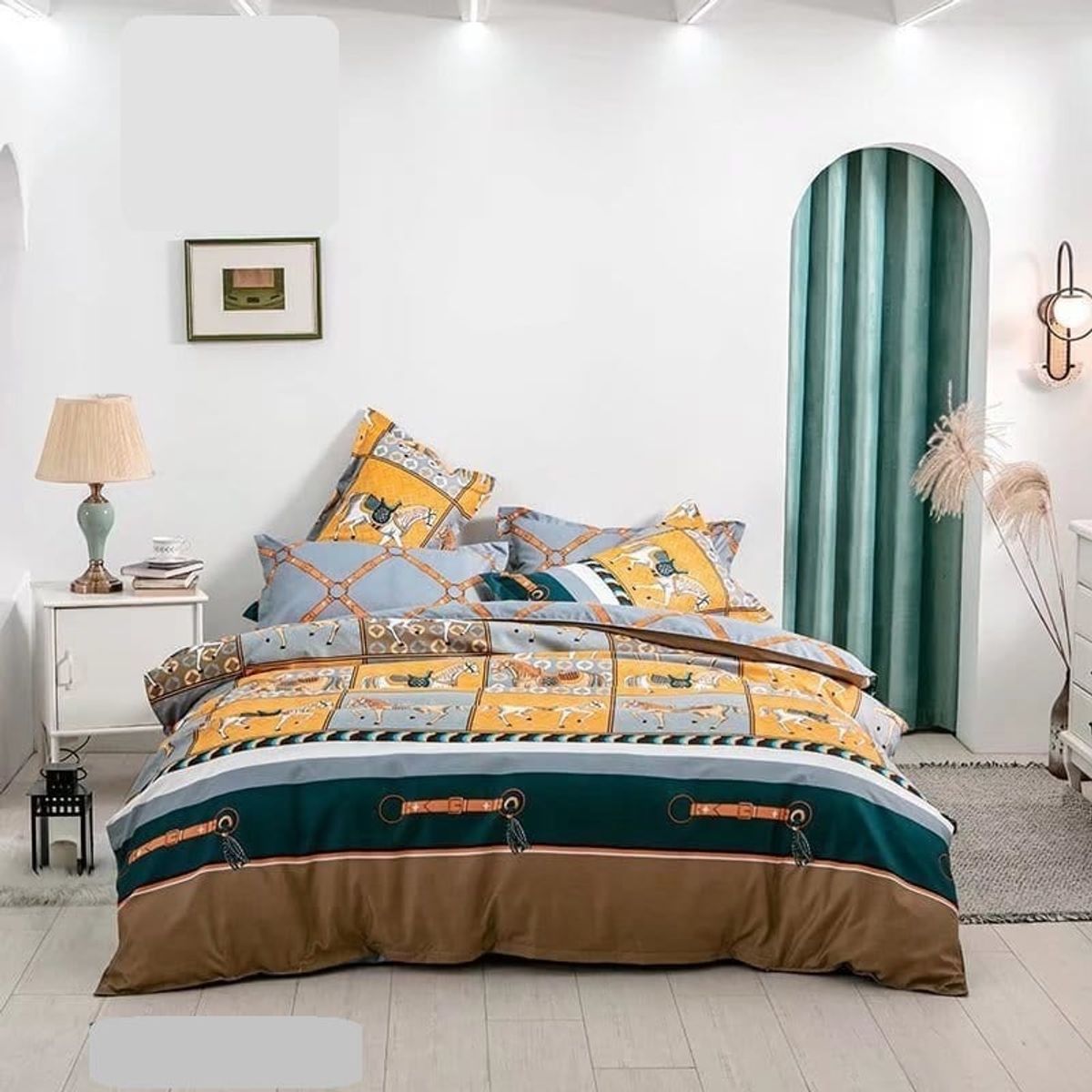 GENERICO - Cubrecama caballo King 270x250 Cm delgado quilt TF