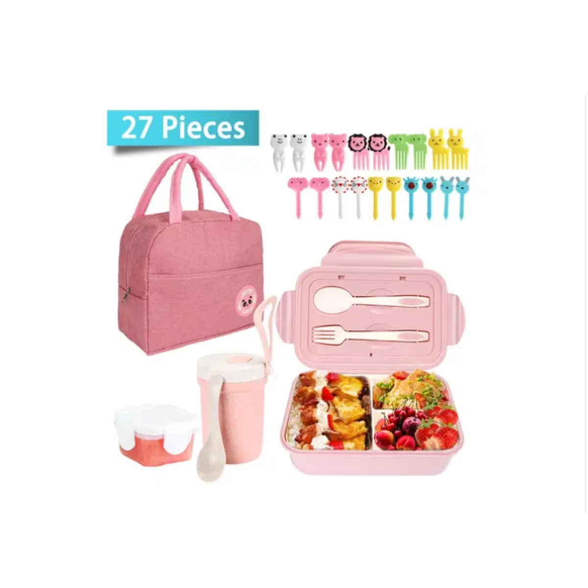 GENERICO - Bolso Lonchera Térmica Y Fiambrera Set Para Niños Adultos