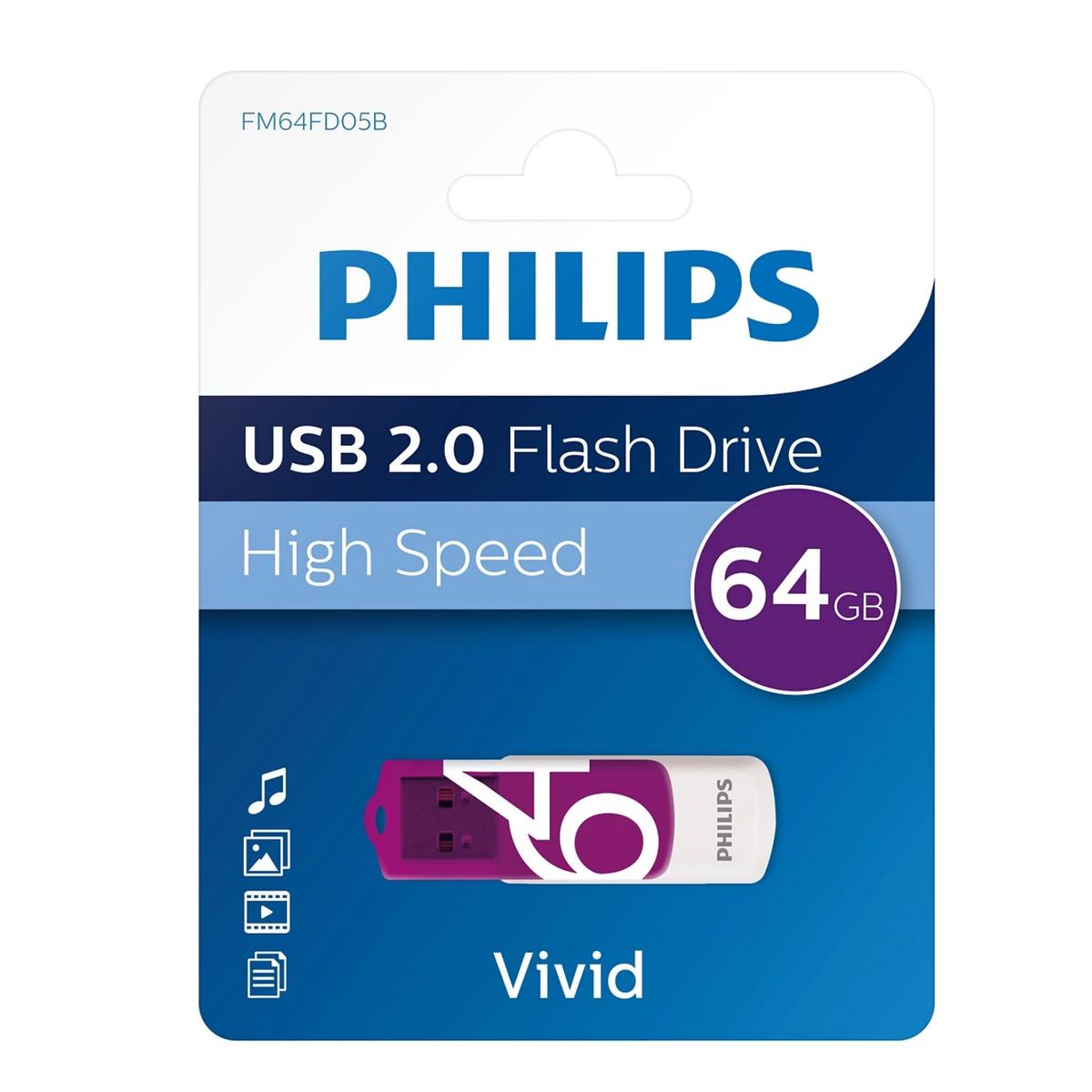 PHILIPS - Pendrive 64gb Philips Vivid FM64FD05B - SC