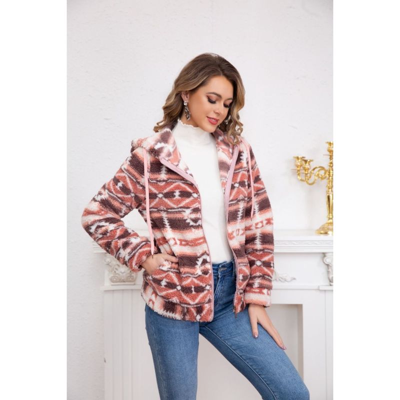 MPROPIA - Polerón Peludo Étnico Otoño Invierno Chaqueta Cierre Mujer 6079
