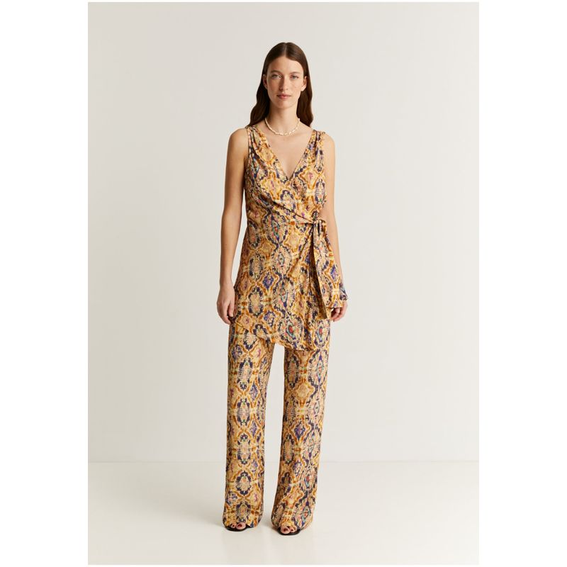 SCALPERS - Pantalón Fluido Wide Leg Multicolor