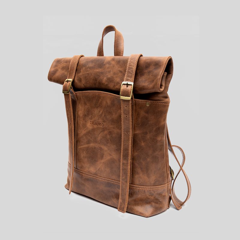 TRAUKO - Mochila Unisex Cuero Trauko Patagonica